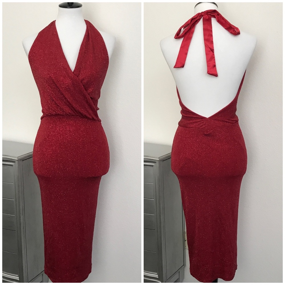 Authentic Guess By Marciano Red Glitter Sparkly Dress